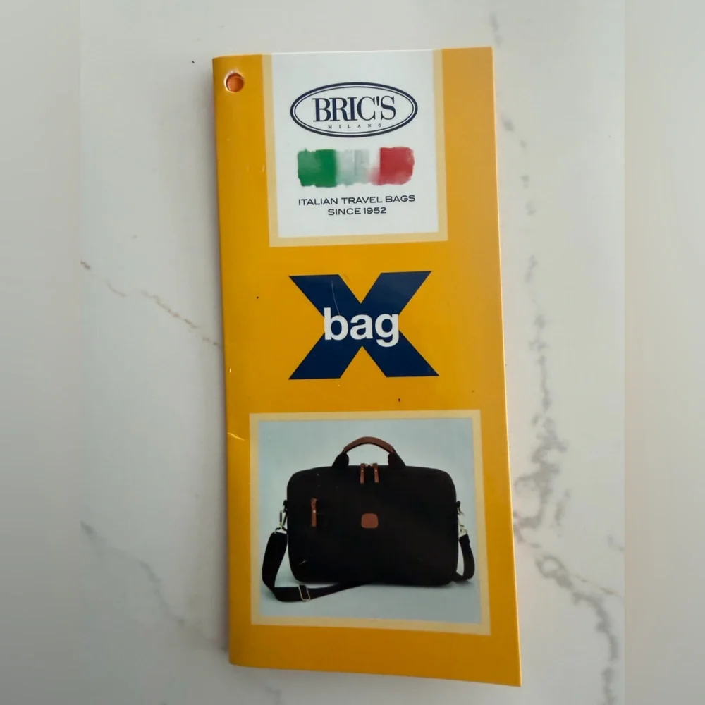 Bric’s Black Nylon Leather Laptop Bag Travel Briefcase Carry On Crossbody